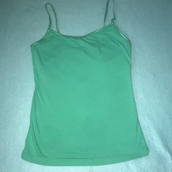 AMBIANCE APPAREL built in bra silky adjustable spaghetti straps turquoise size M - Picture 1 of 6